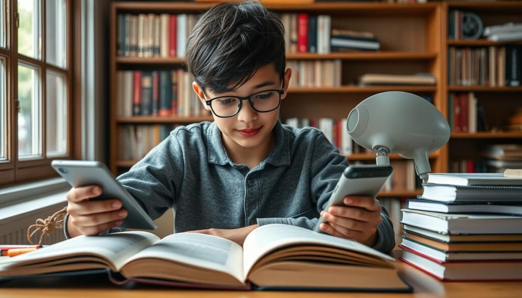 Estudiante utilizando IA de manera ética para complementar su aprendizaje Estudiante utilizando IA de manera ética para complementar su aprendizaje