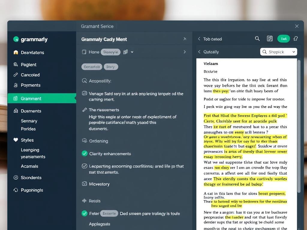 Grammarly corrigiendo un ensayo académico con sugerencias de mejora Grammarly corrigiendo un ensayo académico con sugerencias de mejora